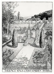 Terraswandeling en Kruidentuin, uit Thomas Mawsons The Art and Craft of Garden Making, gepubliceerd 1900